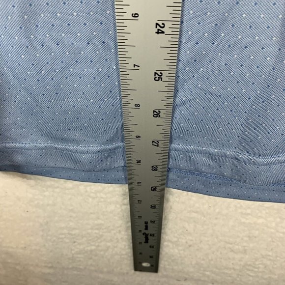 Pebble Beach Polo Shirt Men's Medium Blue Dotted 100% Polyester Performance 6585 - Picture 5 of 8